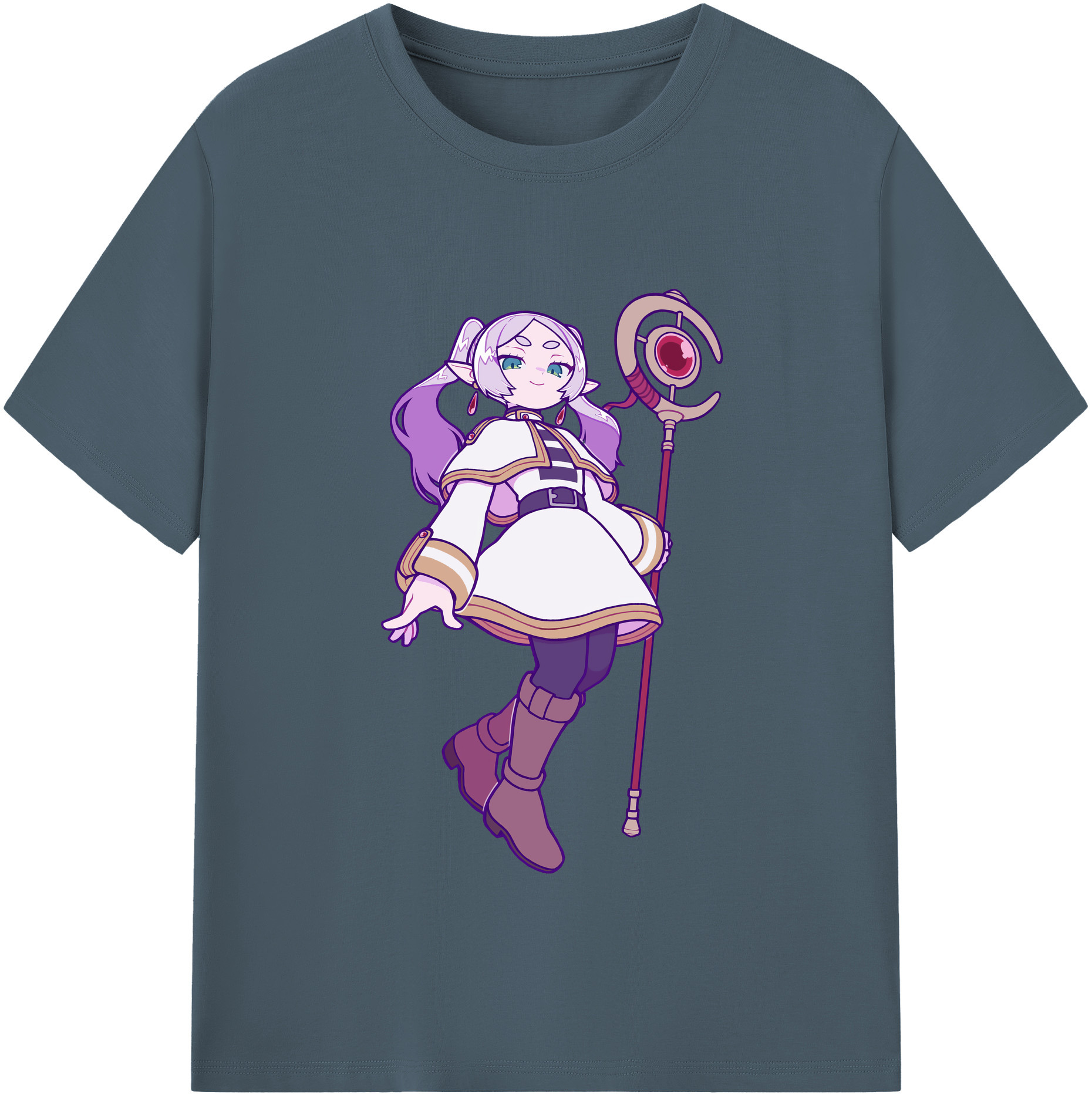 （画像用） 葬送のフリーレン Frieren 綿100％半袖Tシャツ（フロントプリント）